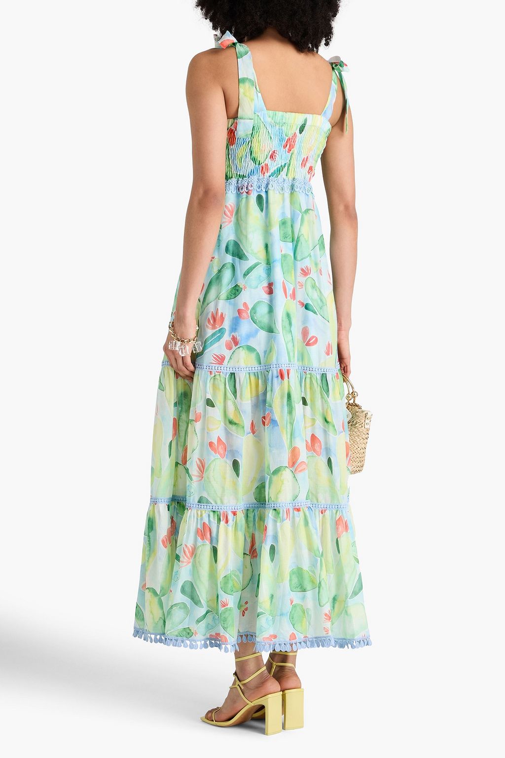 CHARO RUIZ IBIZA Delphinus tiered printed cotton-blend voile maxi dress