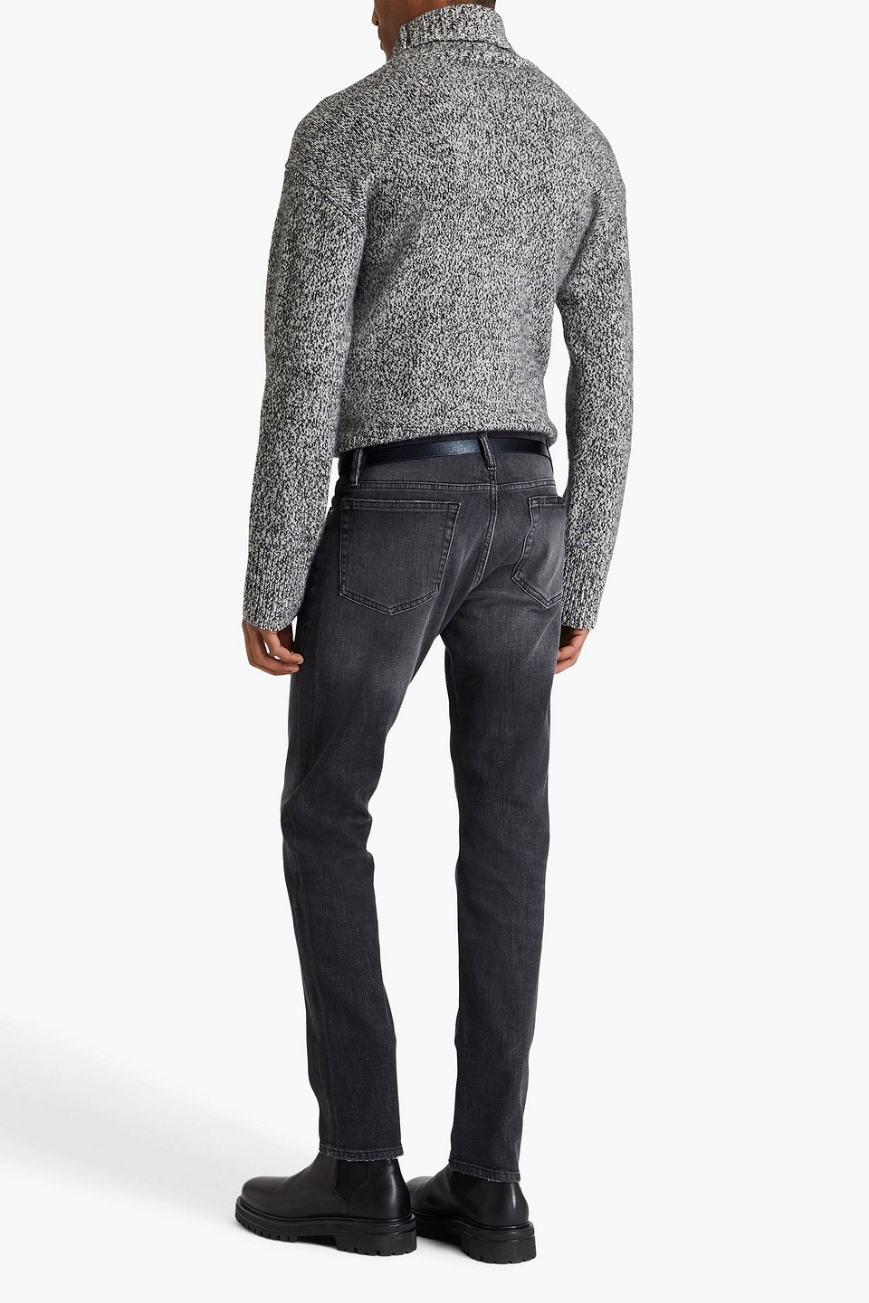 Frame L'homme Slim-fit Faded Denim Jeans In Charcoal