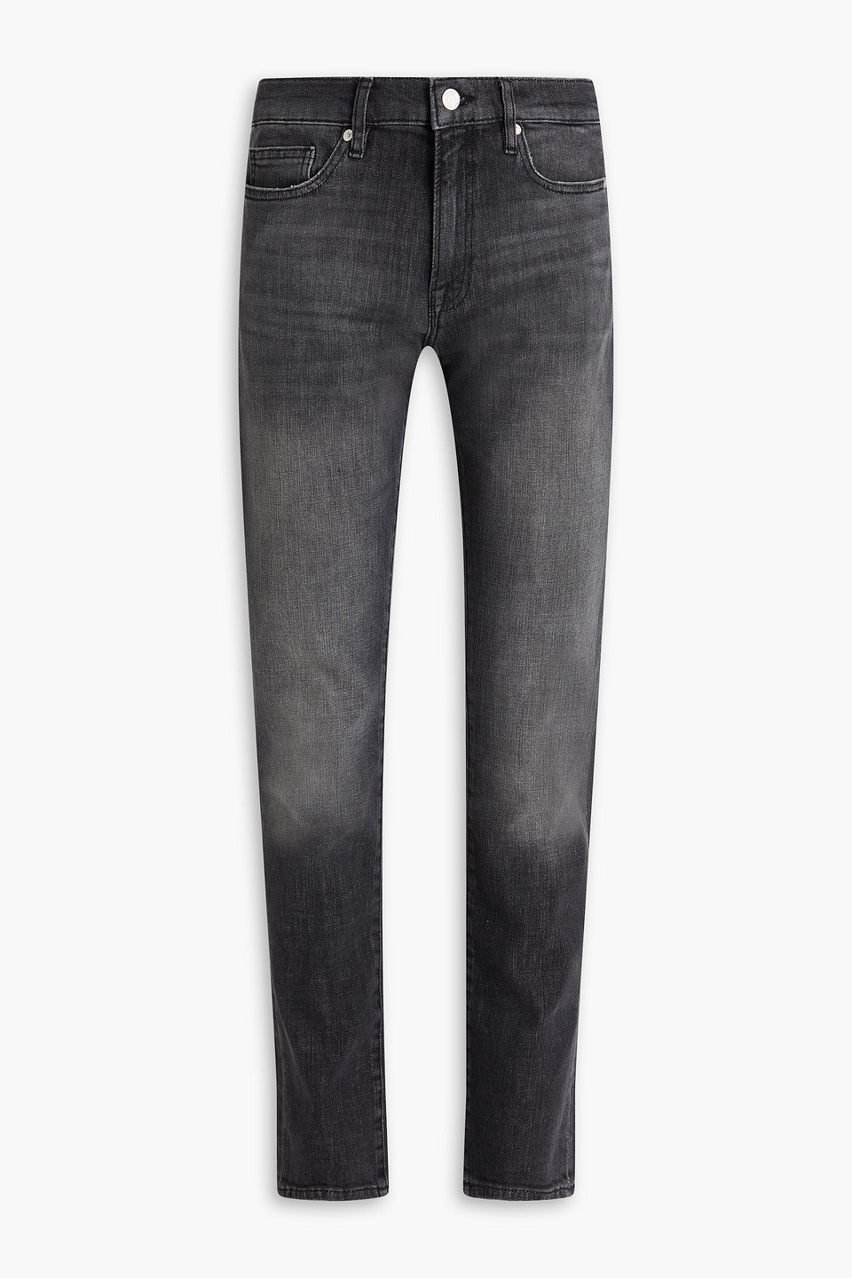 Frame L'homme Slim-fit Faded Denim Jeans In Charcoal