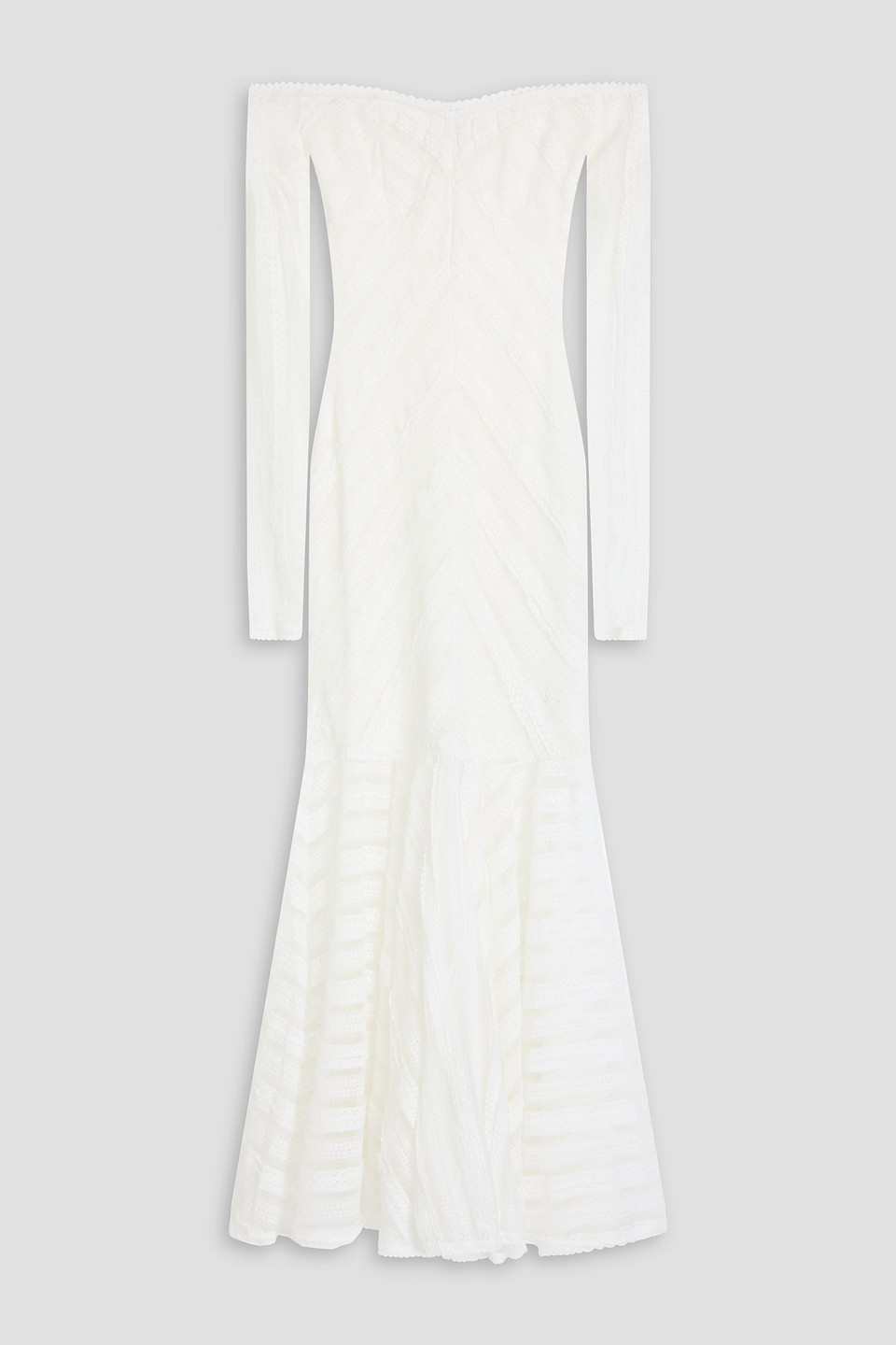 Charo Ruiz Souley Off-the-shoulder Stretch-lace Maxi Dress In White