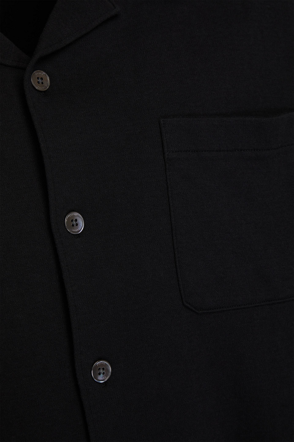 Frame Waffle Textured Button-up Shirt In Black