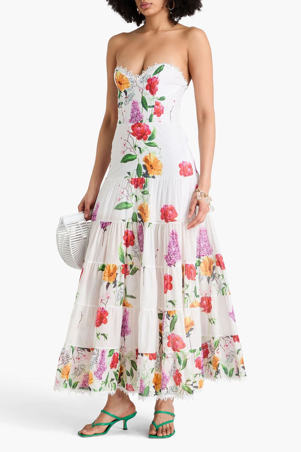 CHARO RUIZ IBIZA Danny tiered floral-print cotton-blend voile maxi dress