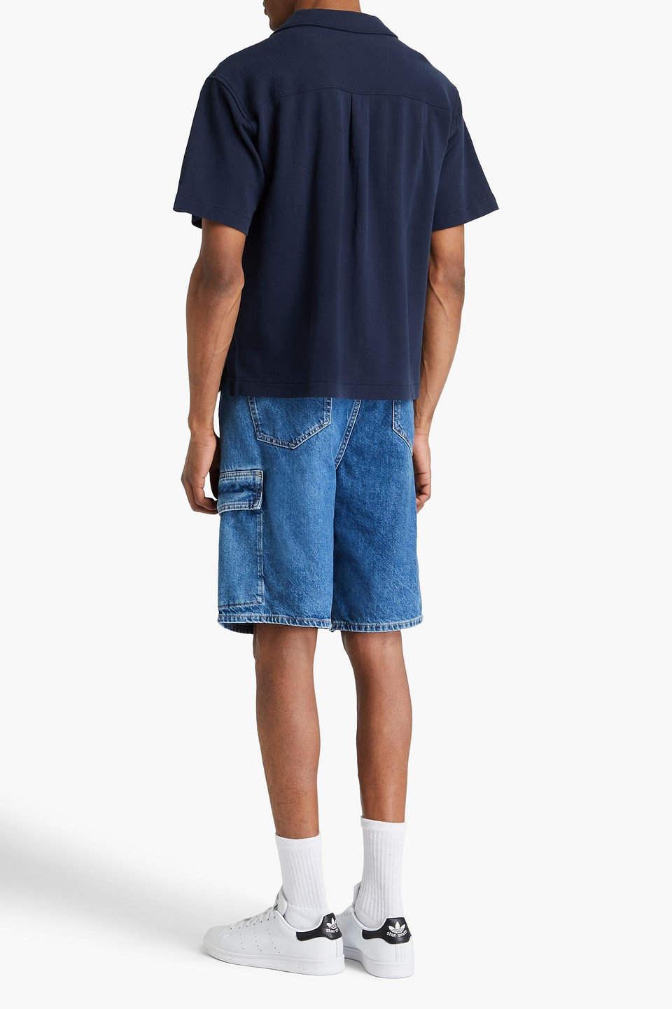 Frame Cotton-jersey Shirt In Navy