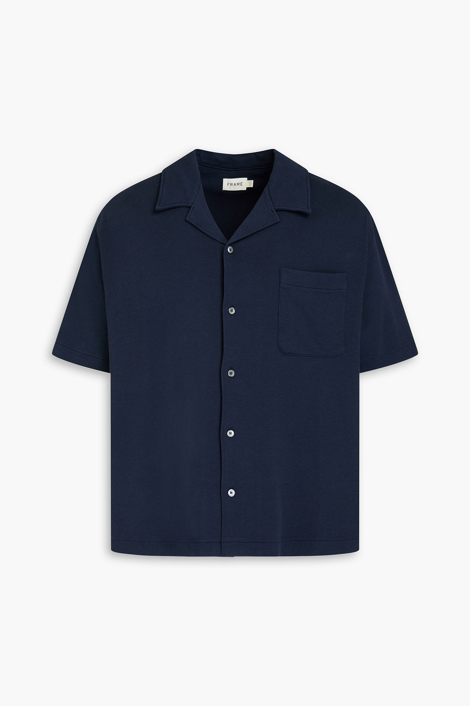 Frame Cotton-jersey Shirt In Navy