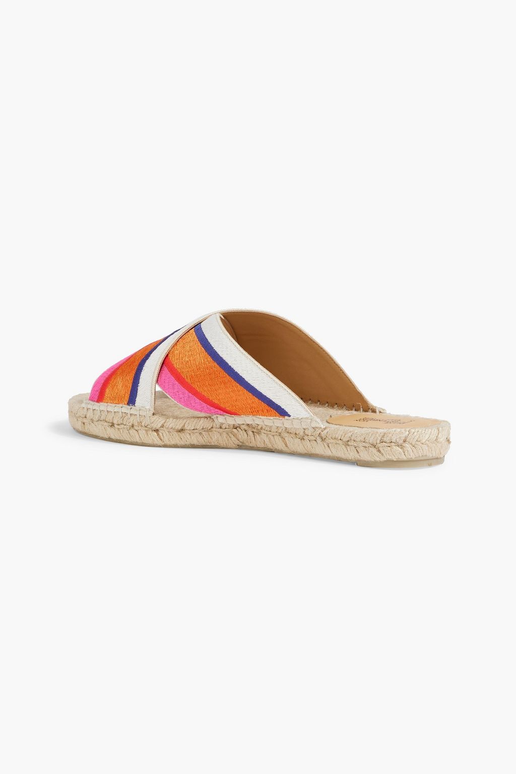 DIANE VON FURSTENBERG X CASTAÑER Paos striped embroidered canvas espadrille sandals