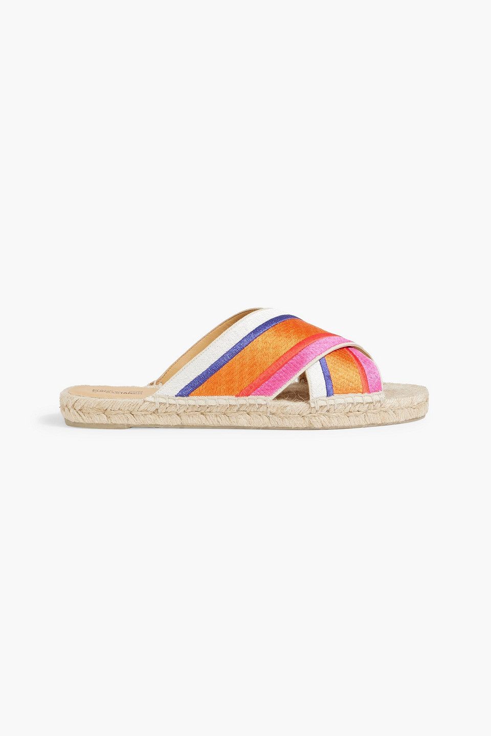 Castaã±er Paos Striped Embroidered Canvas Espadrille Sandals