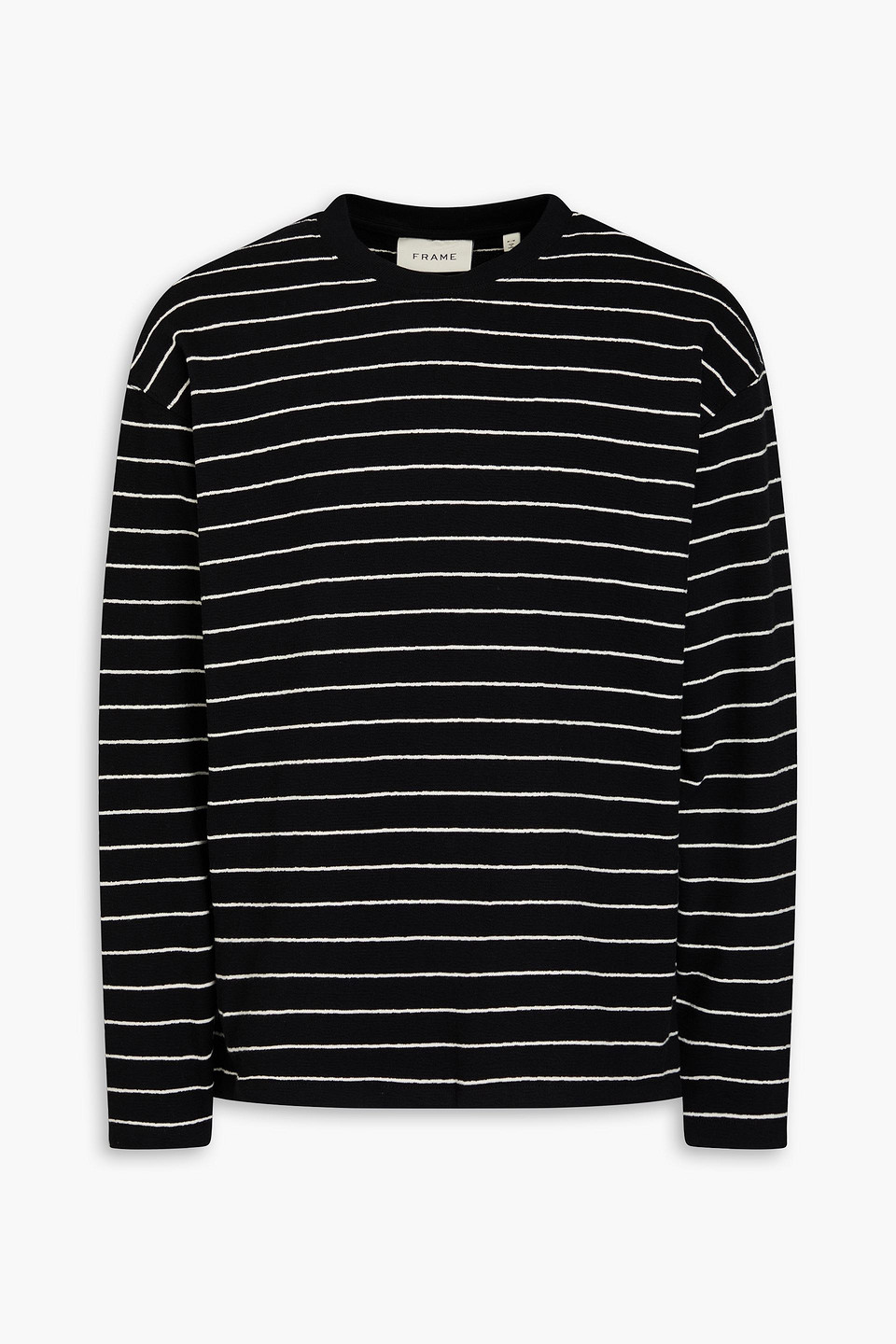 frame - striped cotton-jersey t-shirt - black - l