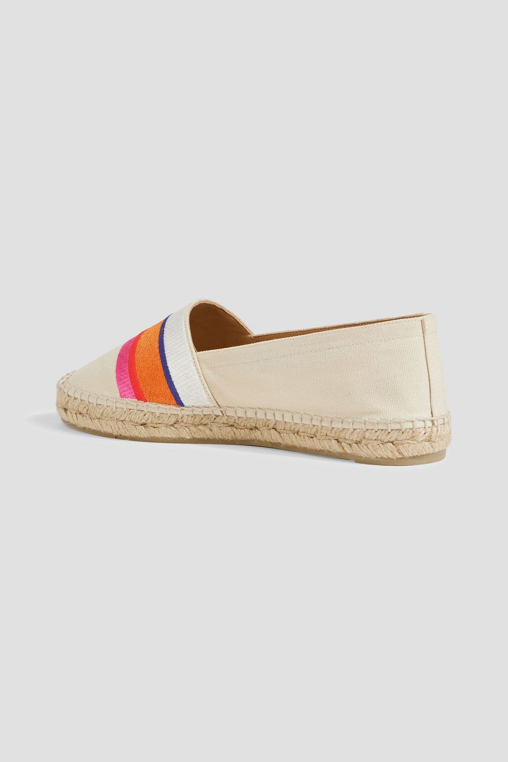 DIANE VON FURSTENBERG X CASTAÑER Klea striped embroidered canvas espadrilles