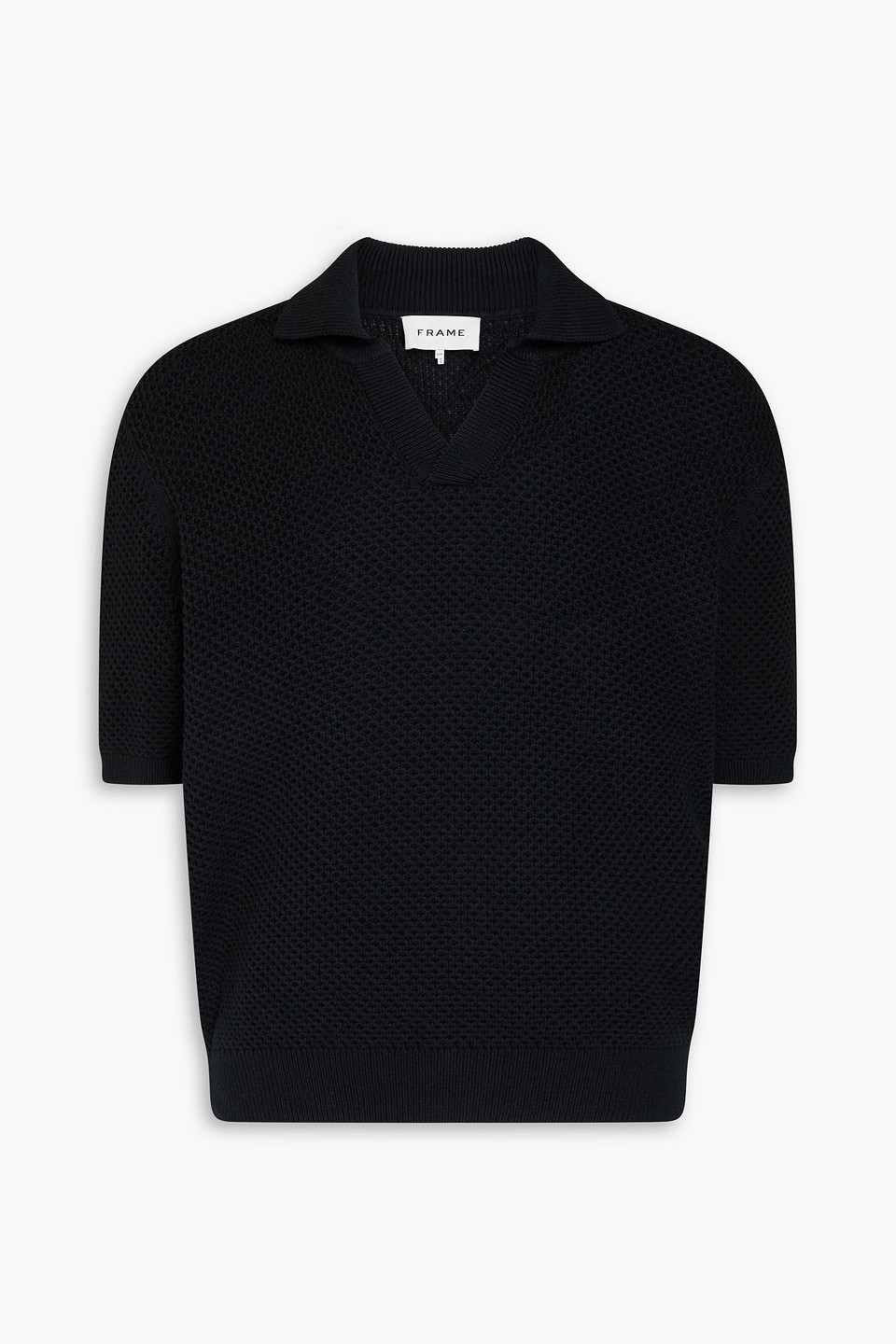 Cotton and silk-blend polo sweater