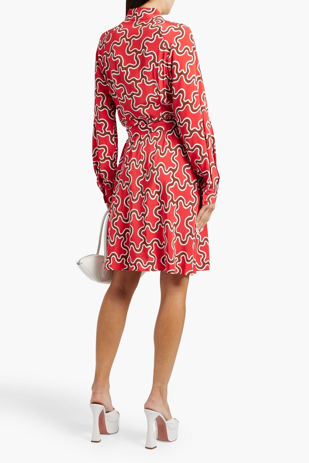 DIANE VON FURSTENBERG 프린트 크레이프 드 신 미니 랩 드레스
