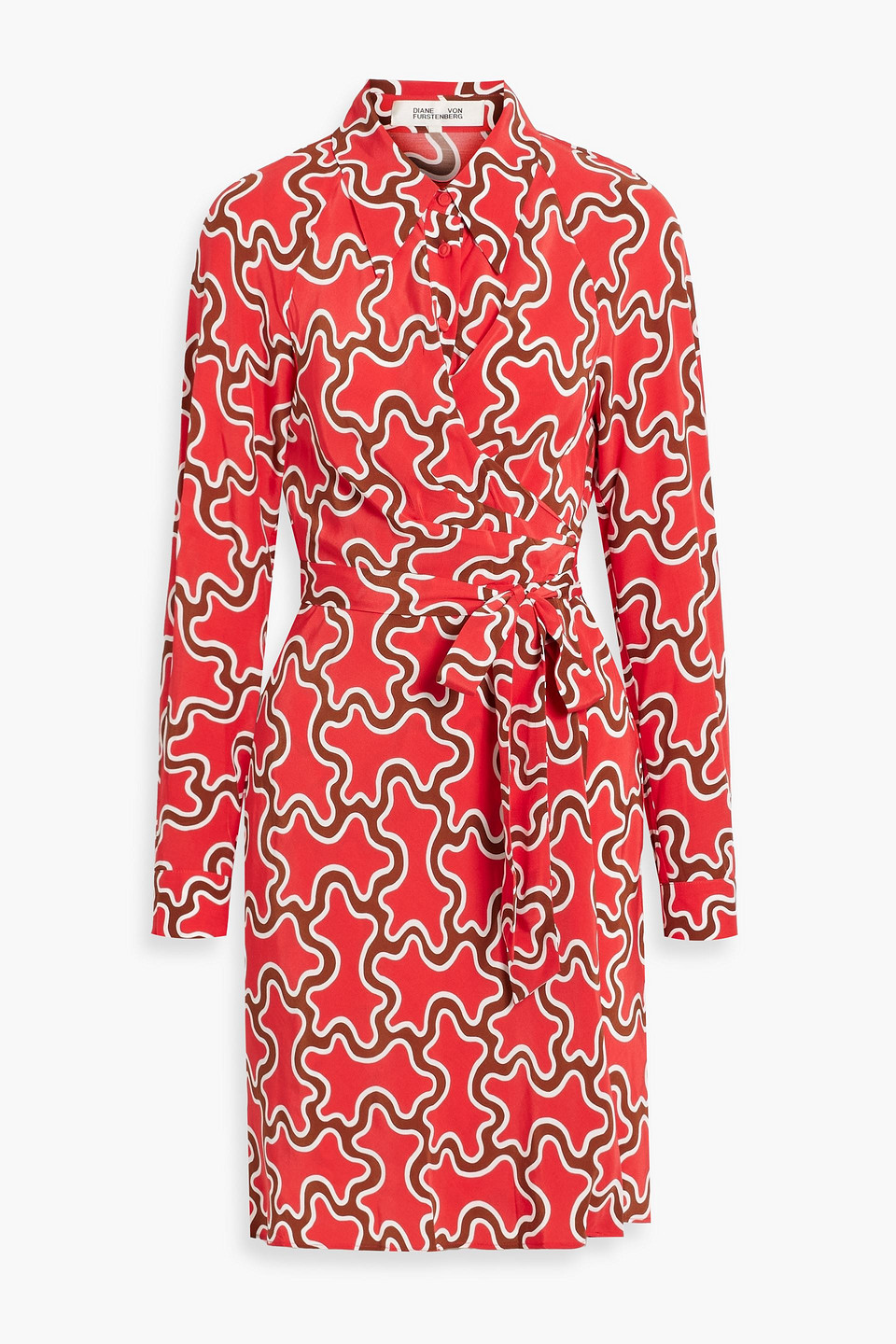 Sophie printed crepe de chine mini wrap dress