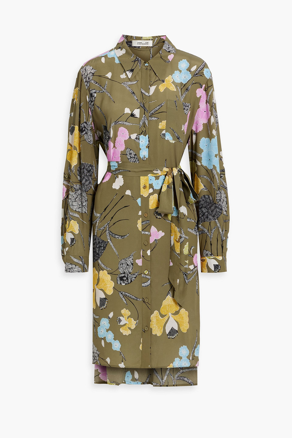 Diane Von Furstenberg Prita Floral-print Crepe De Chine Shirt Dress