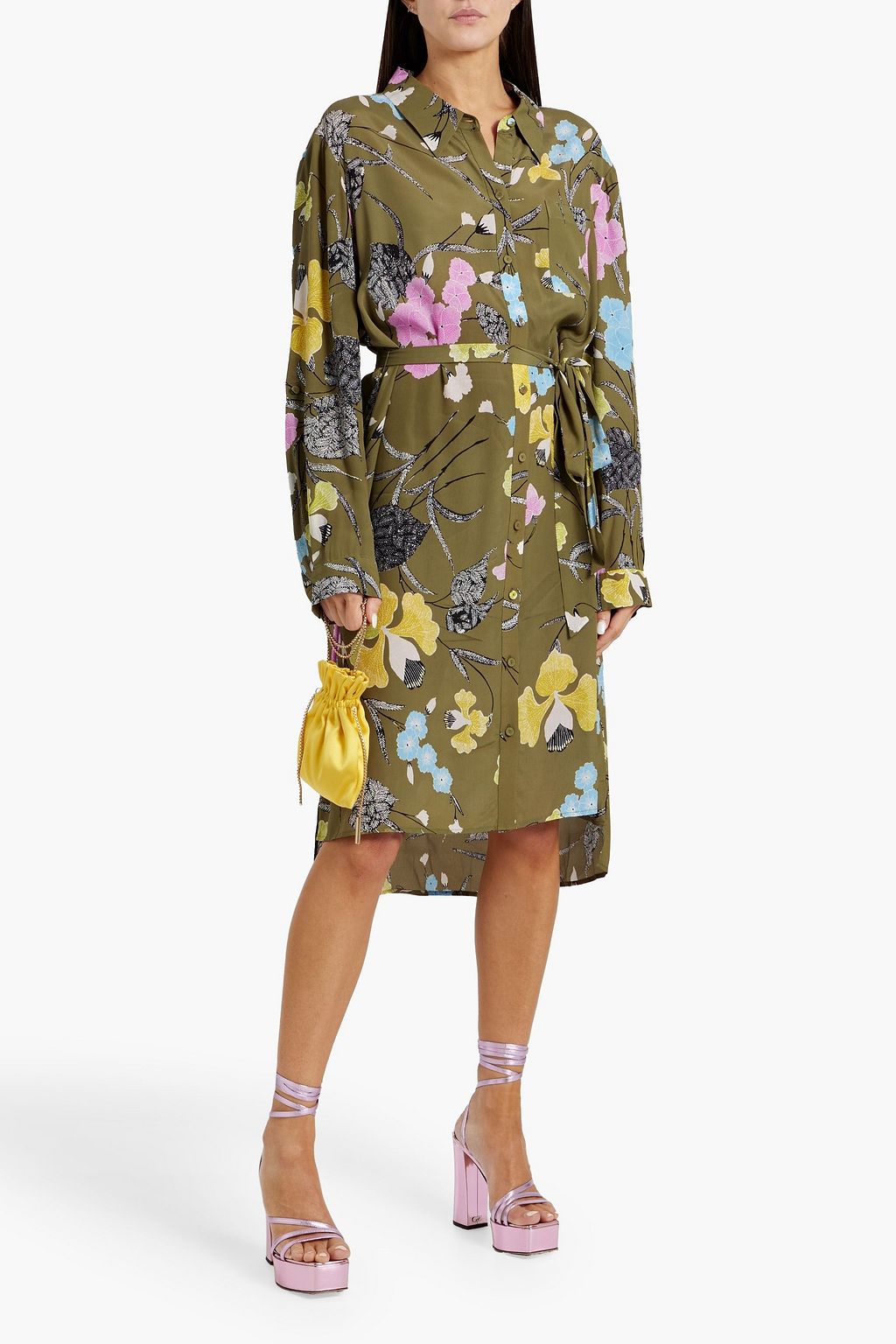 DIANE VON FURSTENBERG Prita floral-print crepe de chine shirt dress