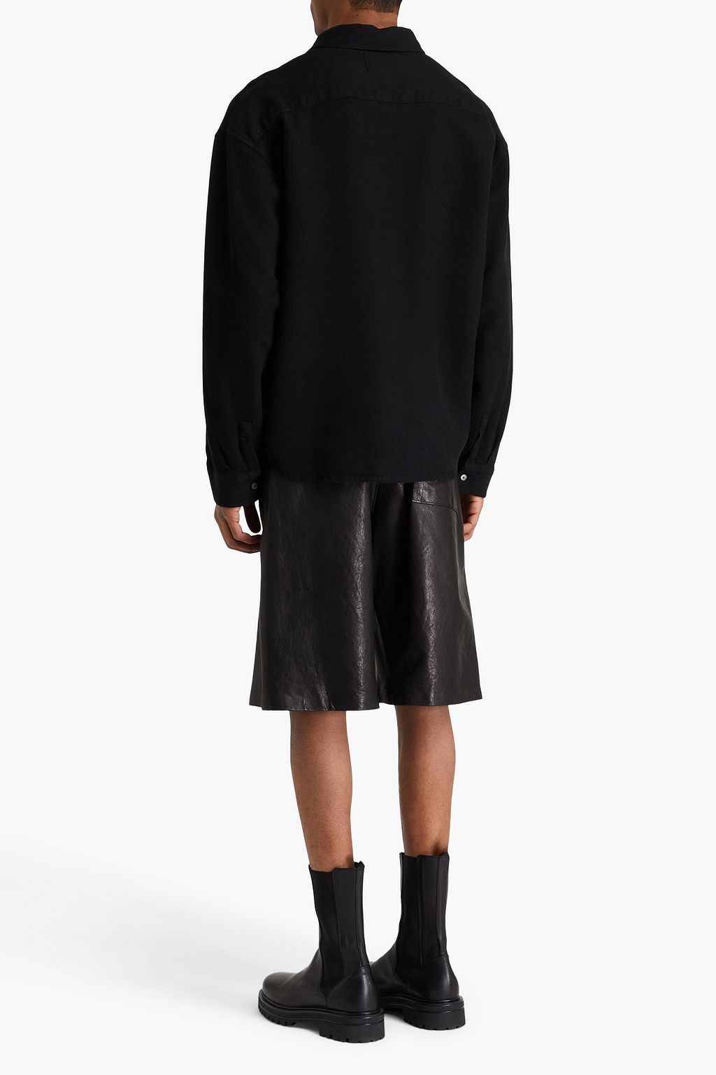 FRAME Waffle-knit Lyocell and cotton-blend shirt
