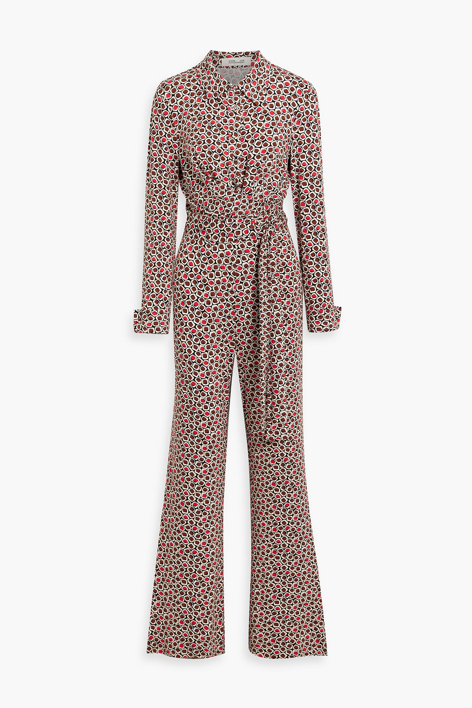 Diane Von Furstenberg Michele Printed Stretch-jersey Wide-leg Jumpsuit