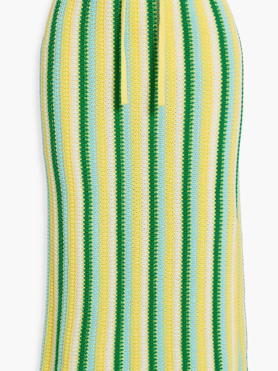 paulina striped crocheted cotton midi skirt