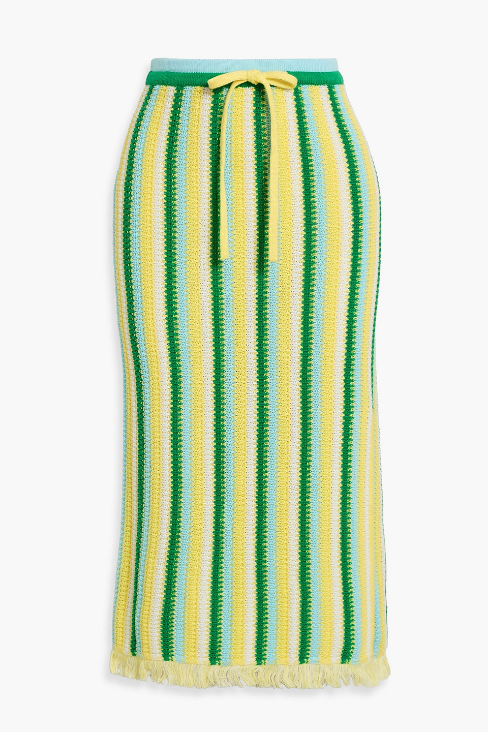 Diane Von Furstenberg Paulina Striped Crocheted Cotton Midi Skirt