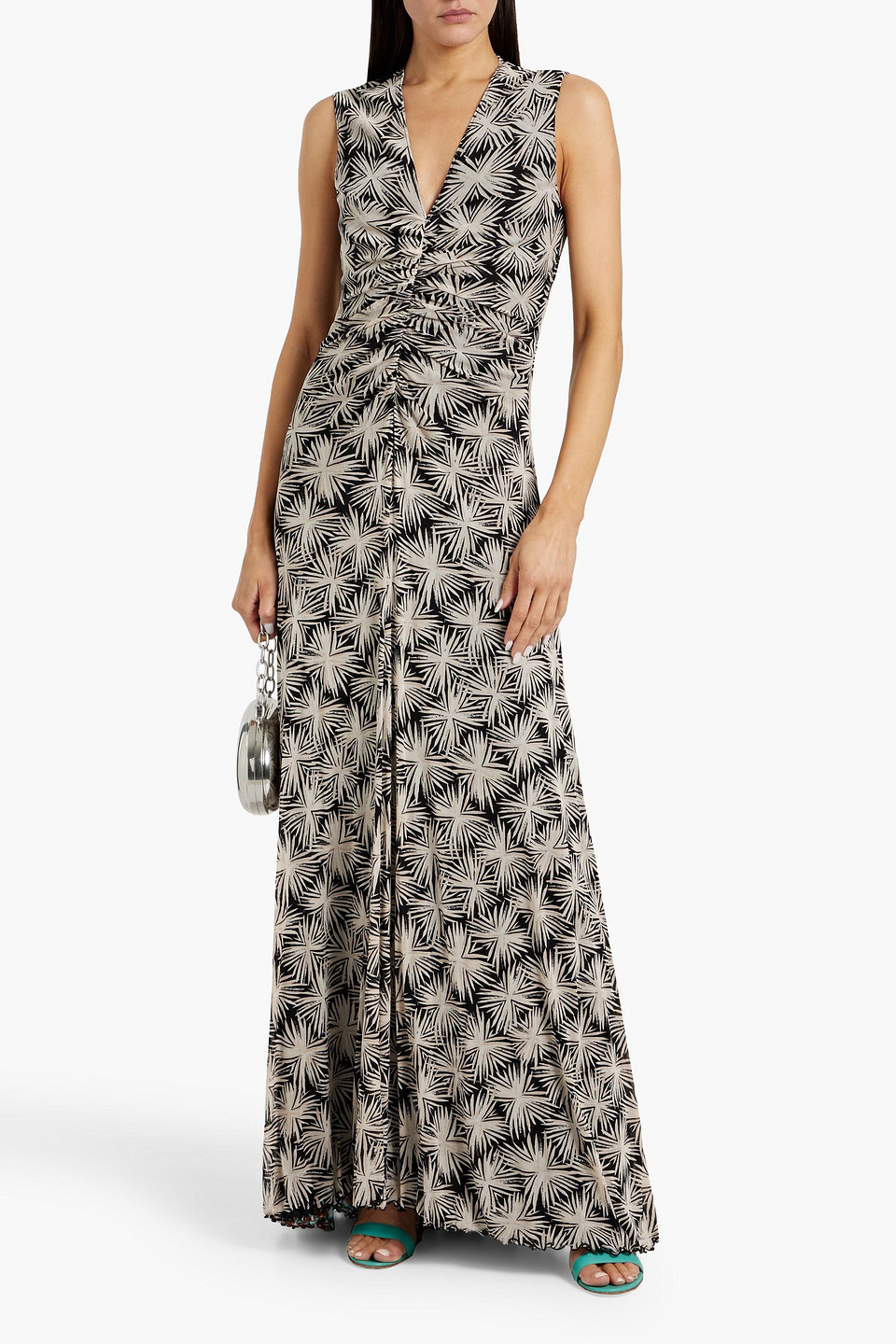 DIANE VON FURSTENBERG SOLVEIGH REVERSIBLE PRINTED STRETCH-MESH MAXI DRESS
