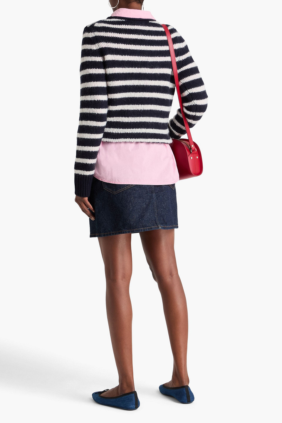 Alex Mill Jaime Striped Merino Wool-blend Sweater In Navy