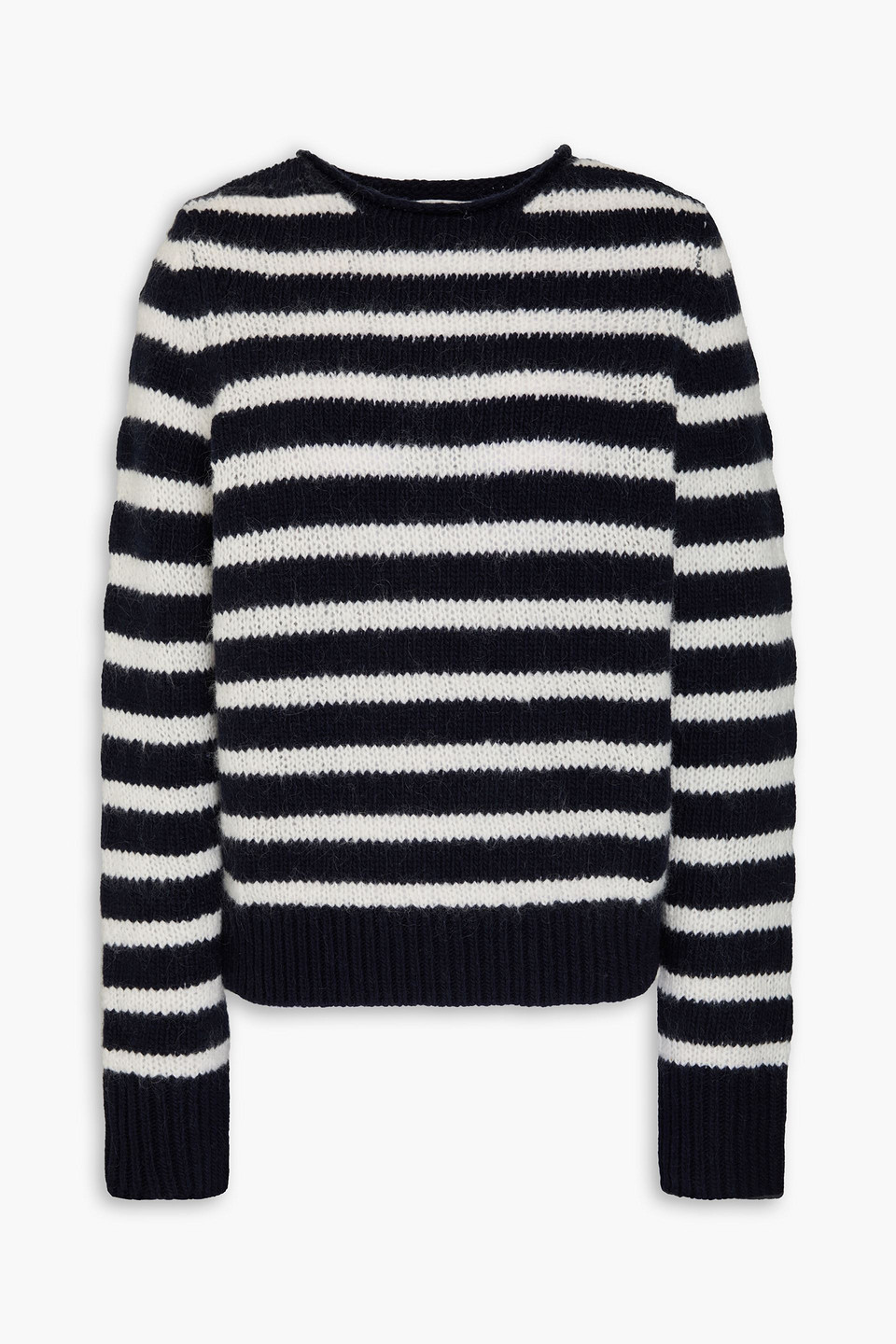 Alex Mill Jaime Striped Merino Wool-blend Jumper In Navy
