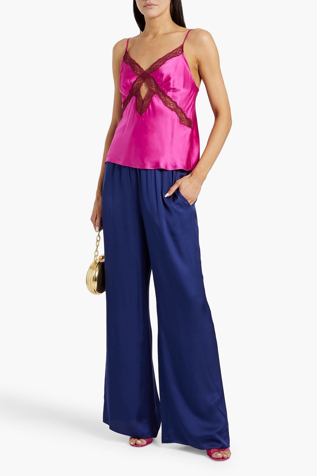 DIANE VON FURSTENBERG Gianna charmeuse wide-leg pants