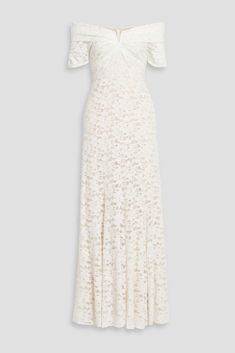Sincere off-the-shoulder corded lace maxi dress
