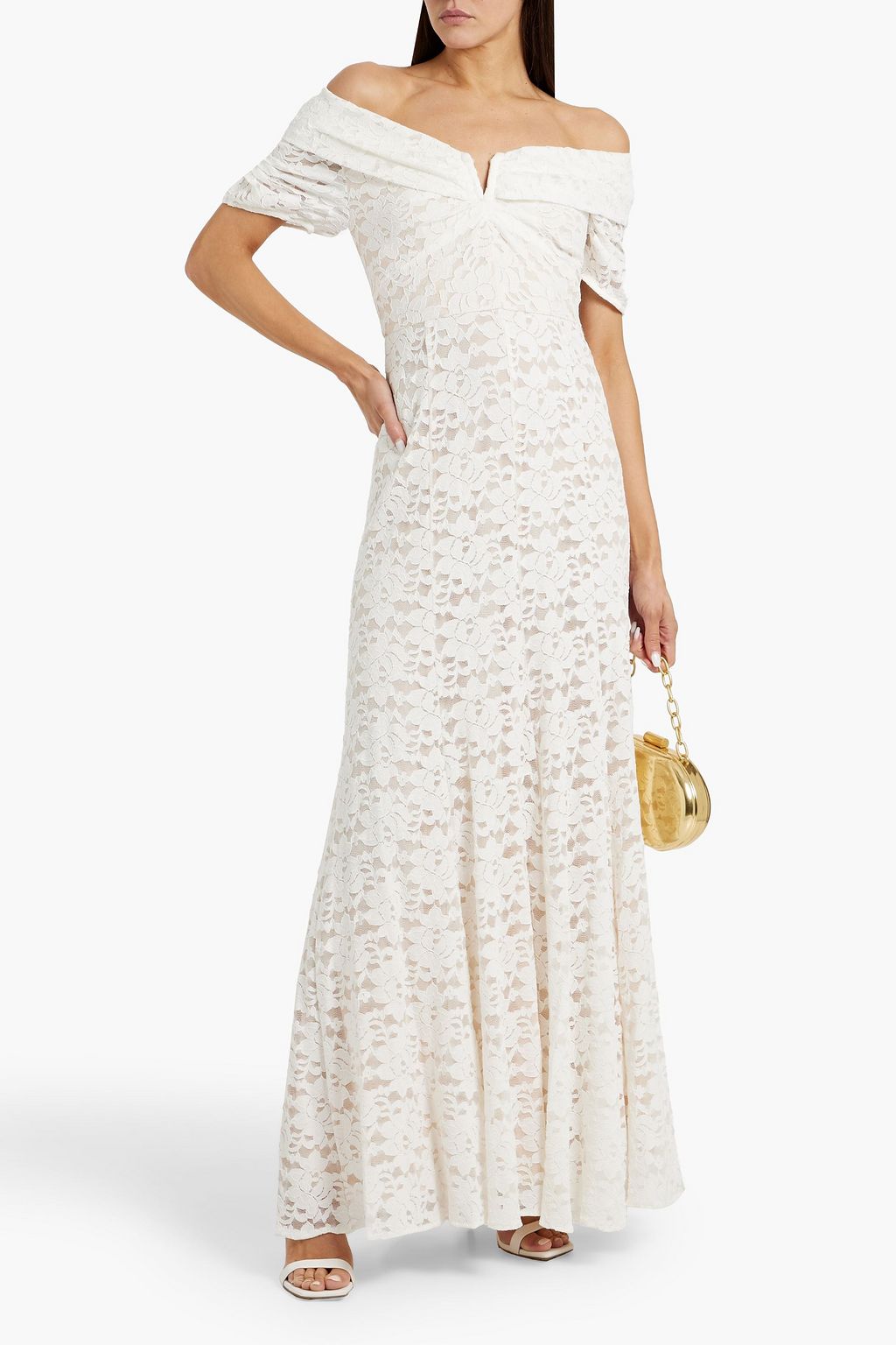 DIANE VON FURSTENBERG Sincere off-the-shoulder corded lace maxi dress