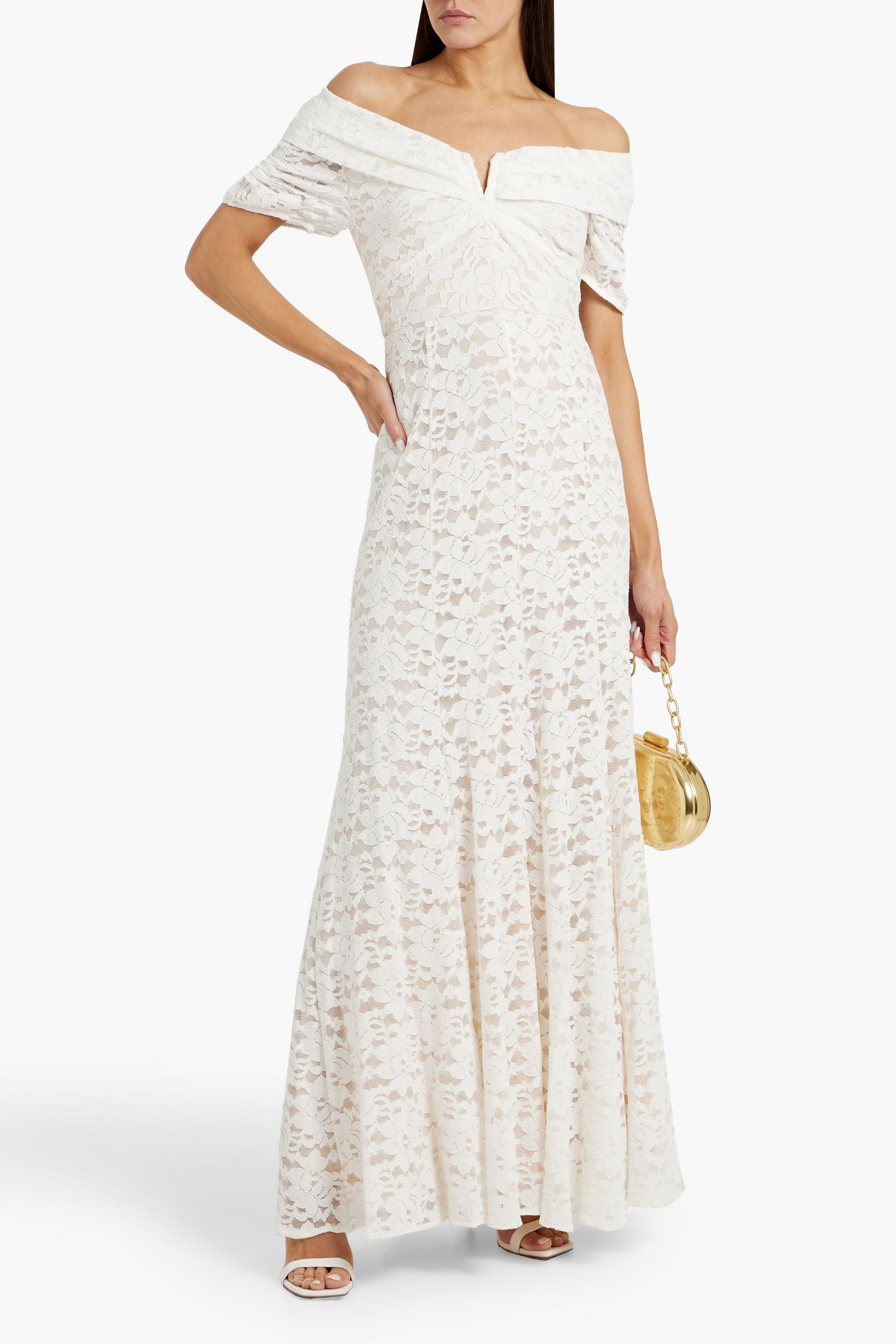 Diane von Furstenberg Sincere off-the-shoulder corded lace maxi dress