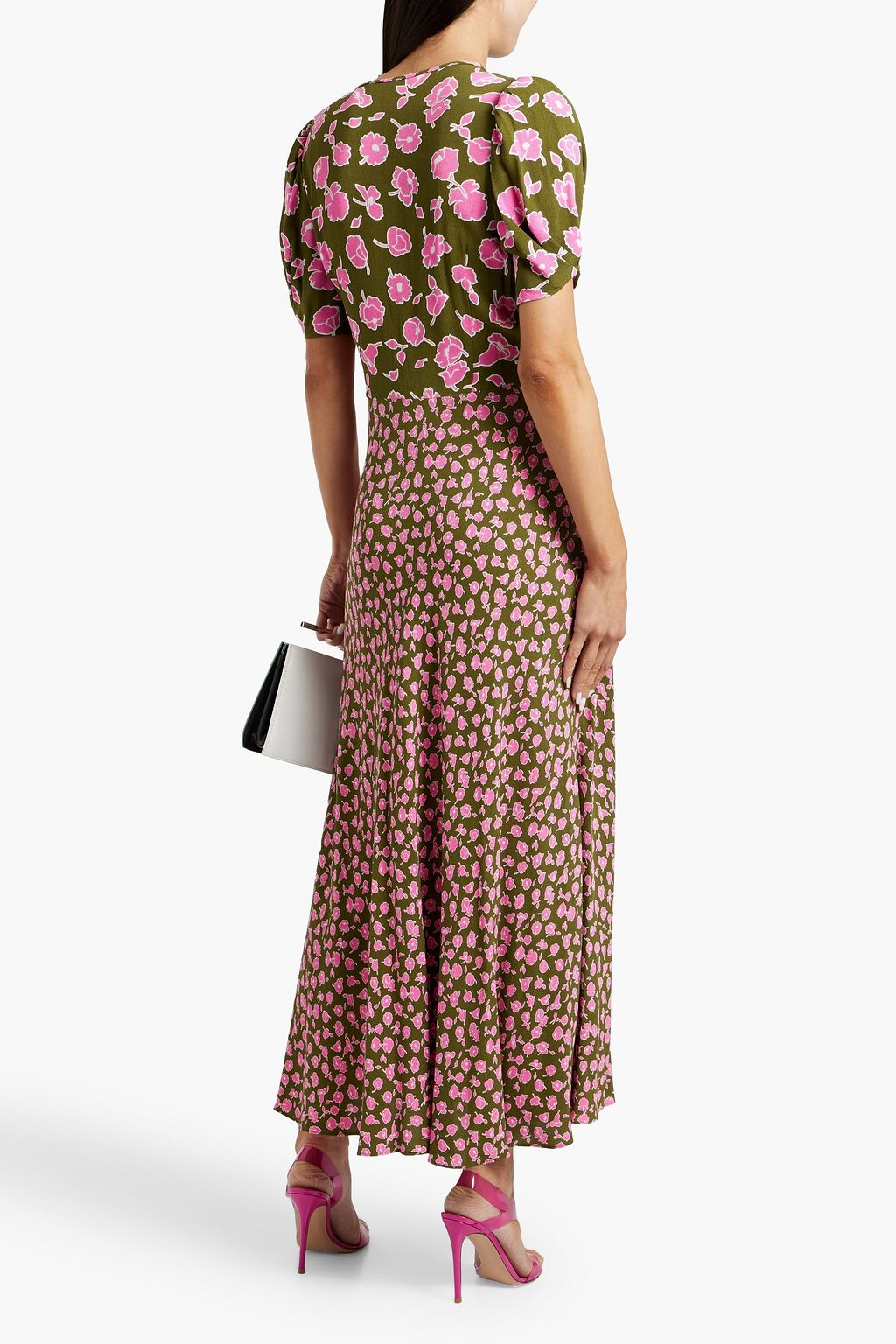 DIANE VON FURSTENBERG Margeaux draped floral-print crepe maxi dress