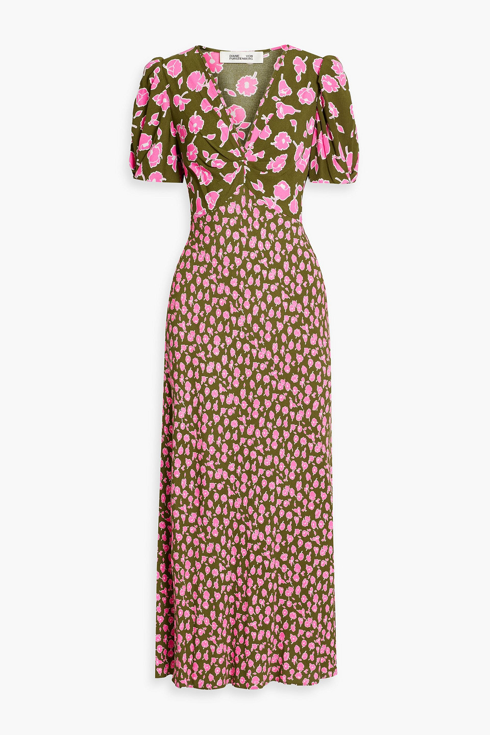 Margeaux draped floral-print crepe maxi dress