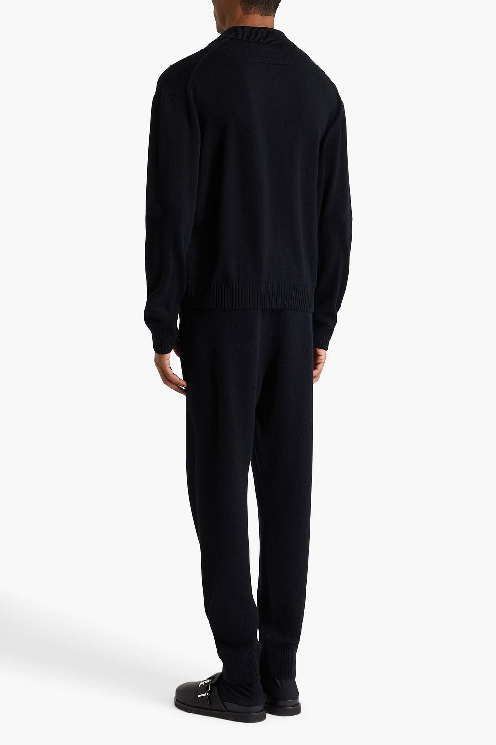 FRAME Wool and silk-blend polo sweater