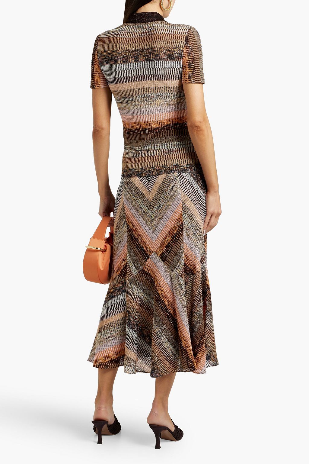 MISSONI Metallic crochet-knit midi skirt