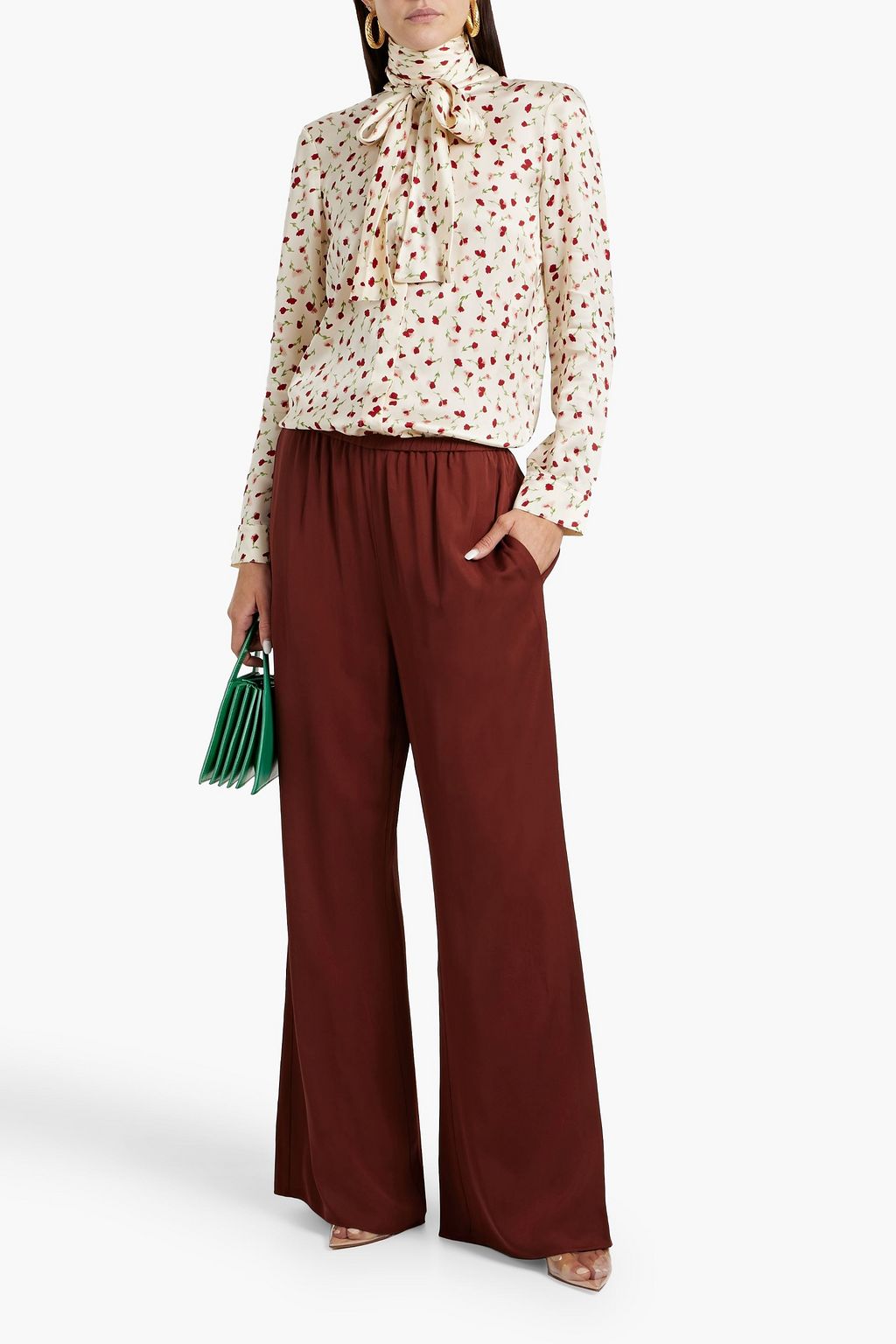 DIANE VON FURSTENBERG Gianna charmeuse wide-leg pants