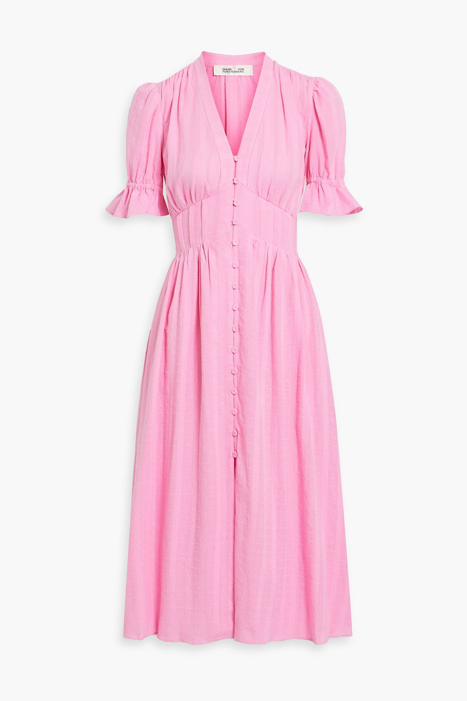 Erica cotton-jacquard midi dress