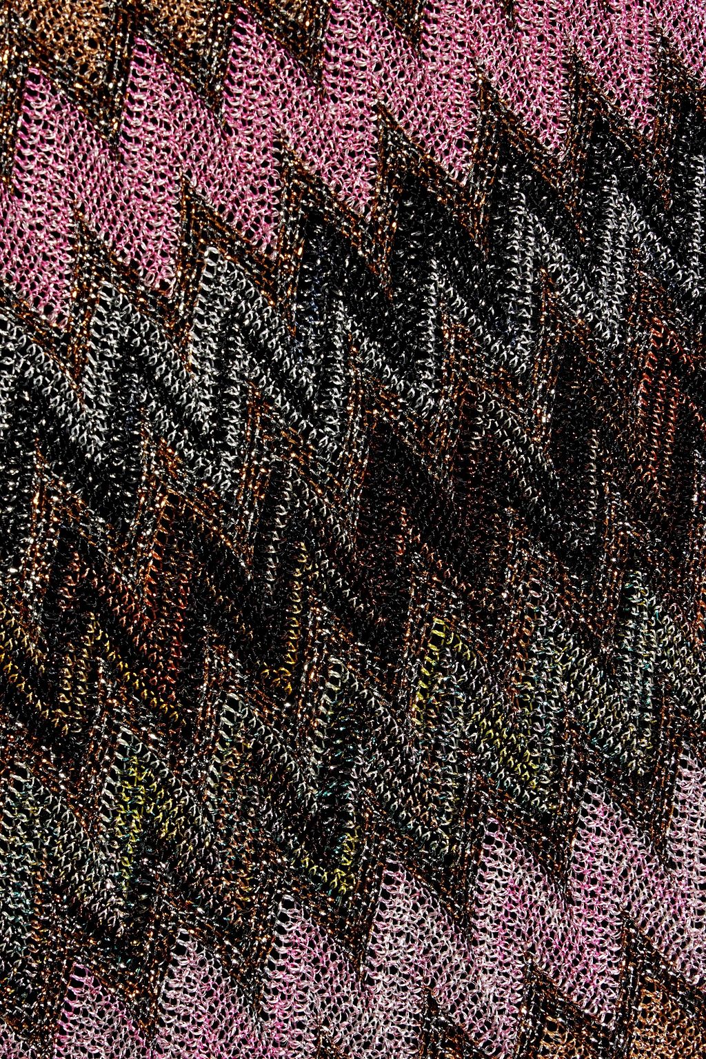 MISSONI Metallic crochet-knit mini dress