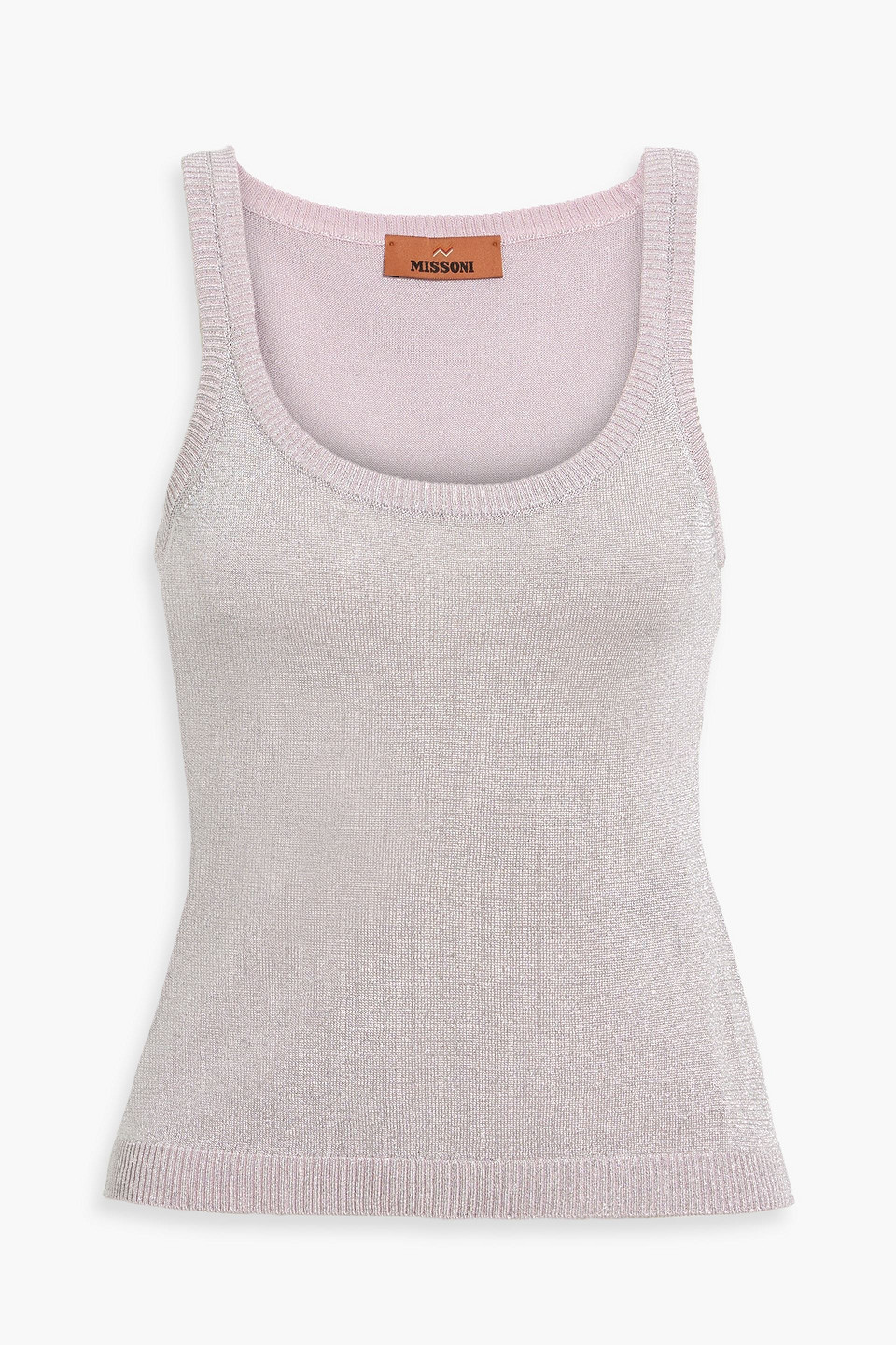 Shop Missoni Metallic Knitted Tank In Lilac