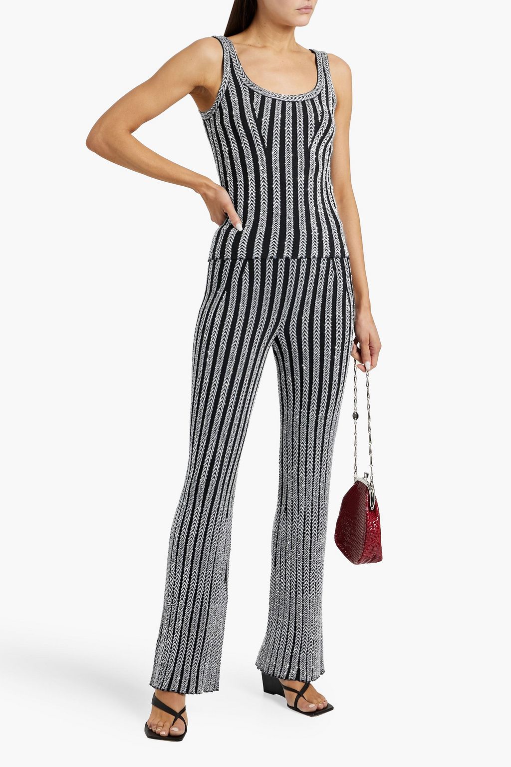 MISSONI Sequin-embellished ribbed-knit tank