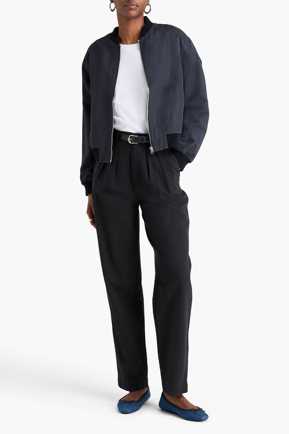 ALEX MILL MADELINE LINEN, LYOCELL AND COTTON-BLEND TWILL BOMBER JACKET