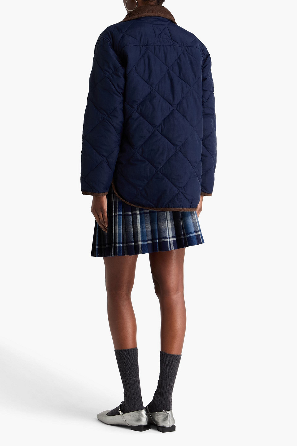 ALEX MILL QUINN CORDUROY-TRIMMED QUILTED SHELL JACKET