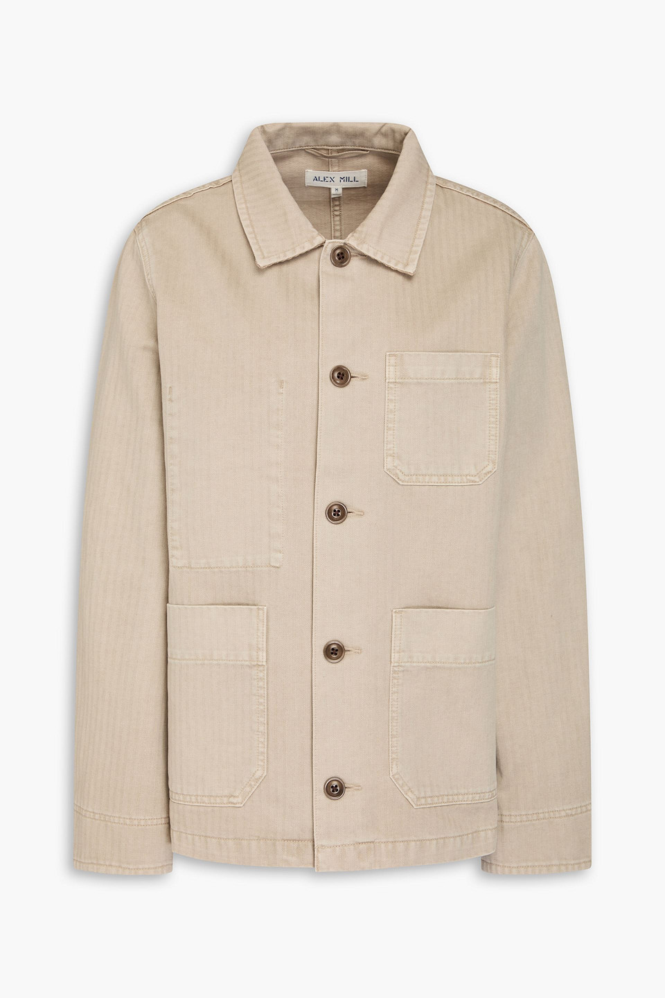 Alex Mill Britt Herringbone Cotton Jacket In Mushroom