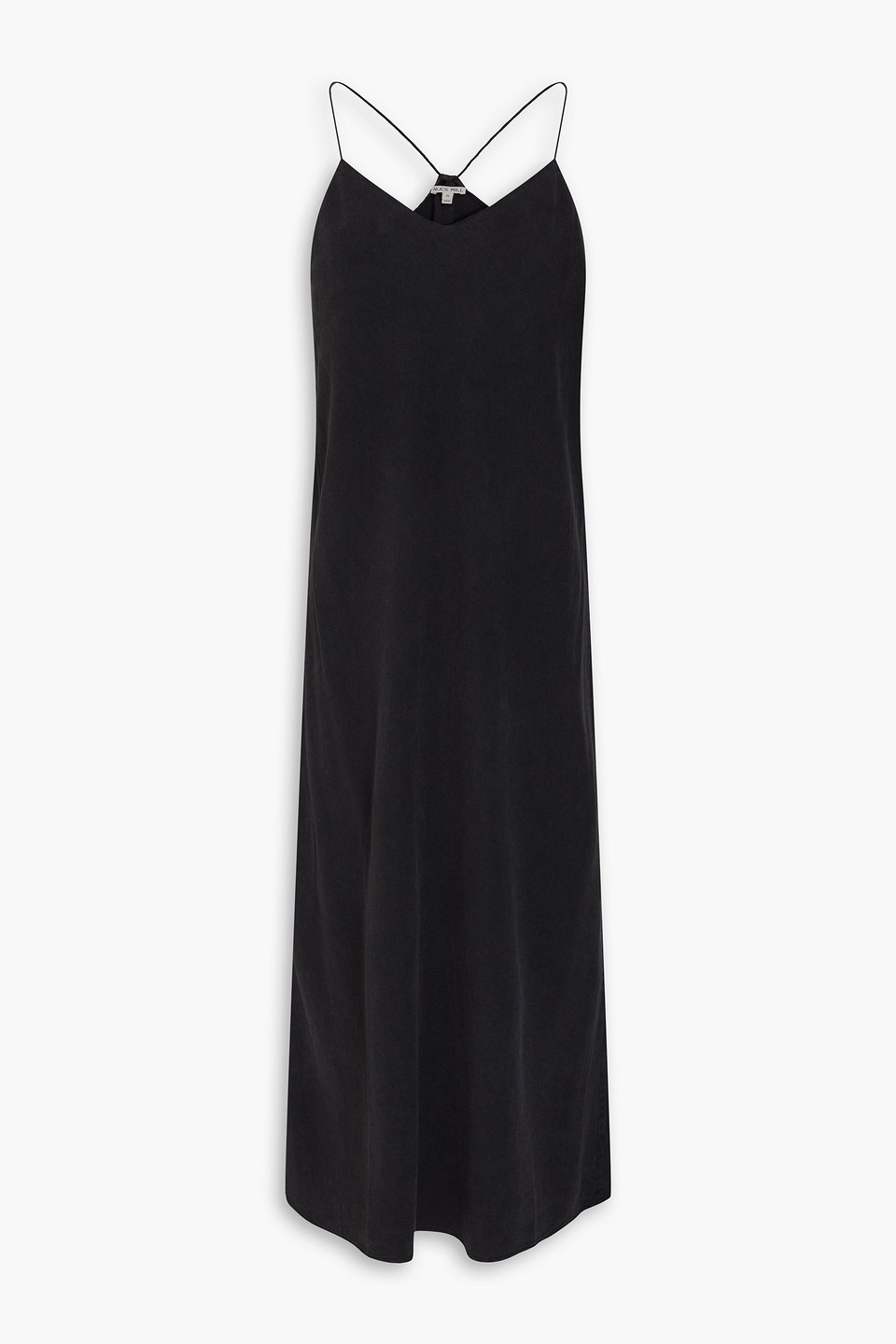 Alex Mill Alexis Washed Lyocell Midi Slip Dress In Black
