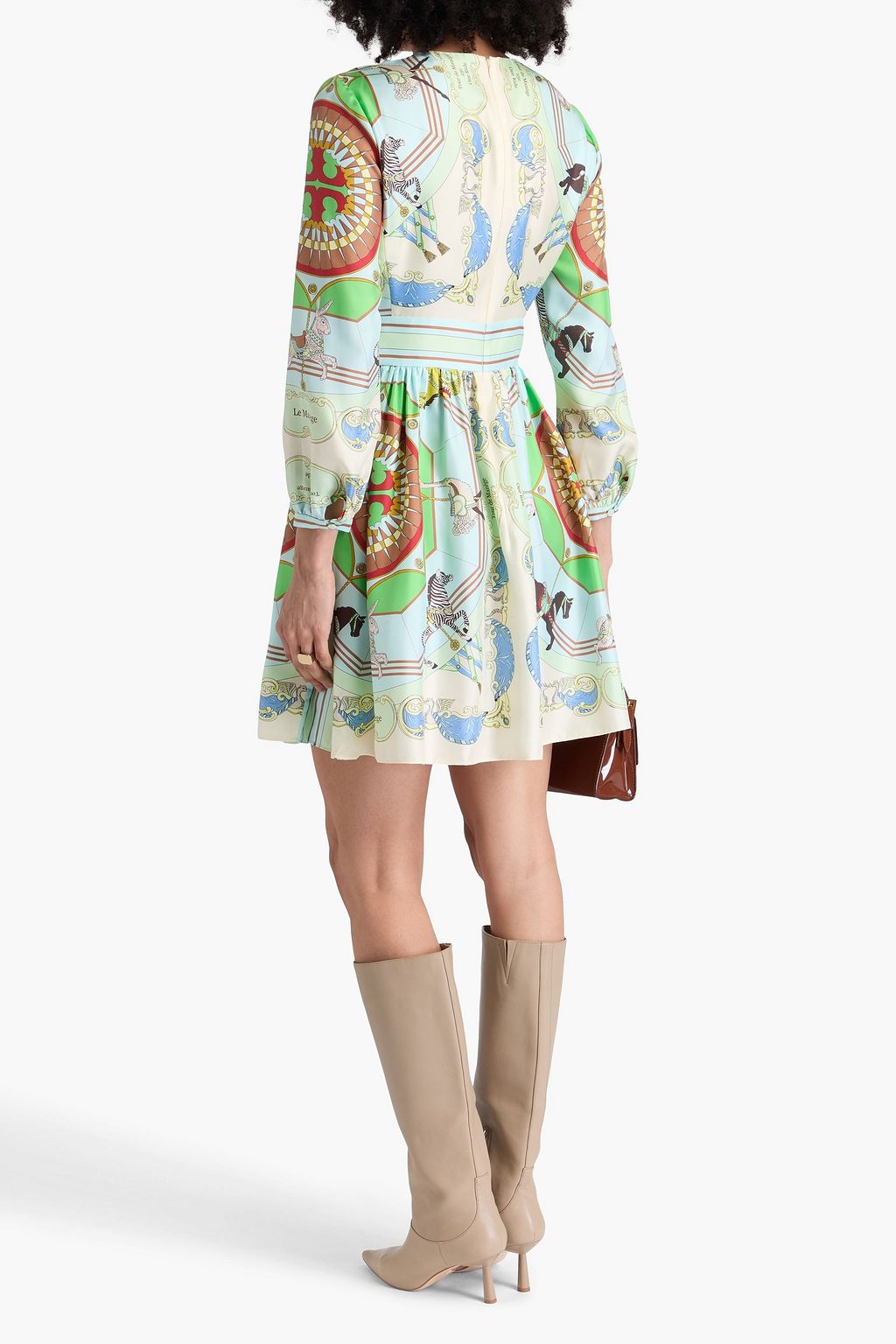 TORY BURCH Bedrucktes Minikleid aus Seiden-Twill