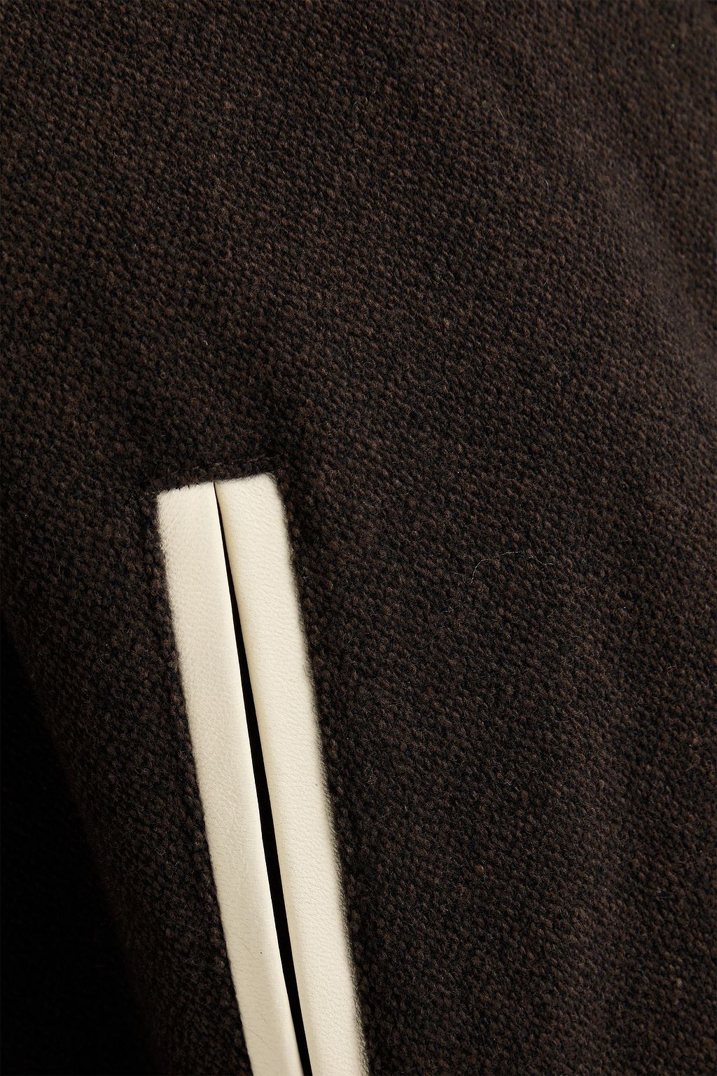 FRAME Varsity leather-trimmed wool-blend jacket