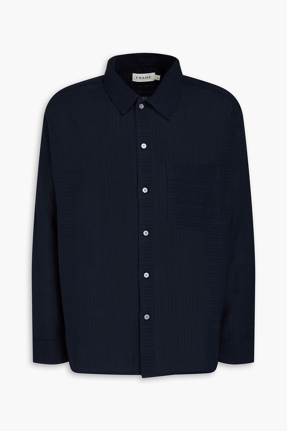 Frame Cotton-gauze Shirt In Navy
