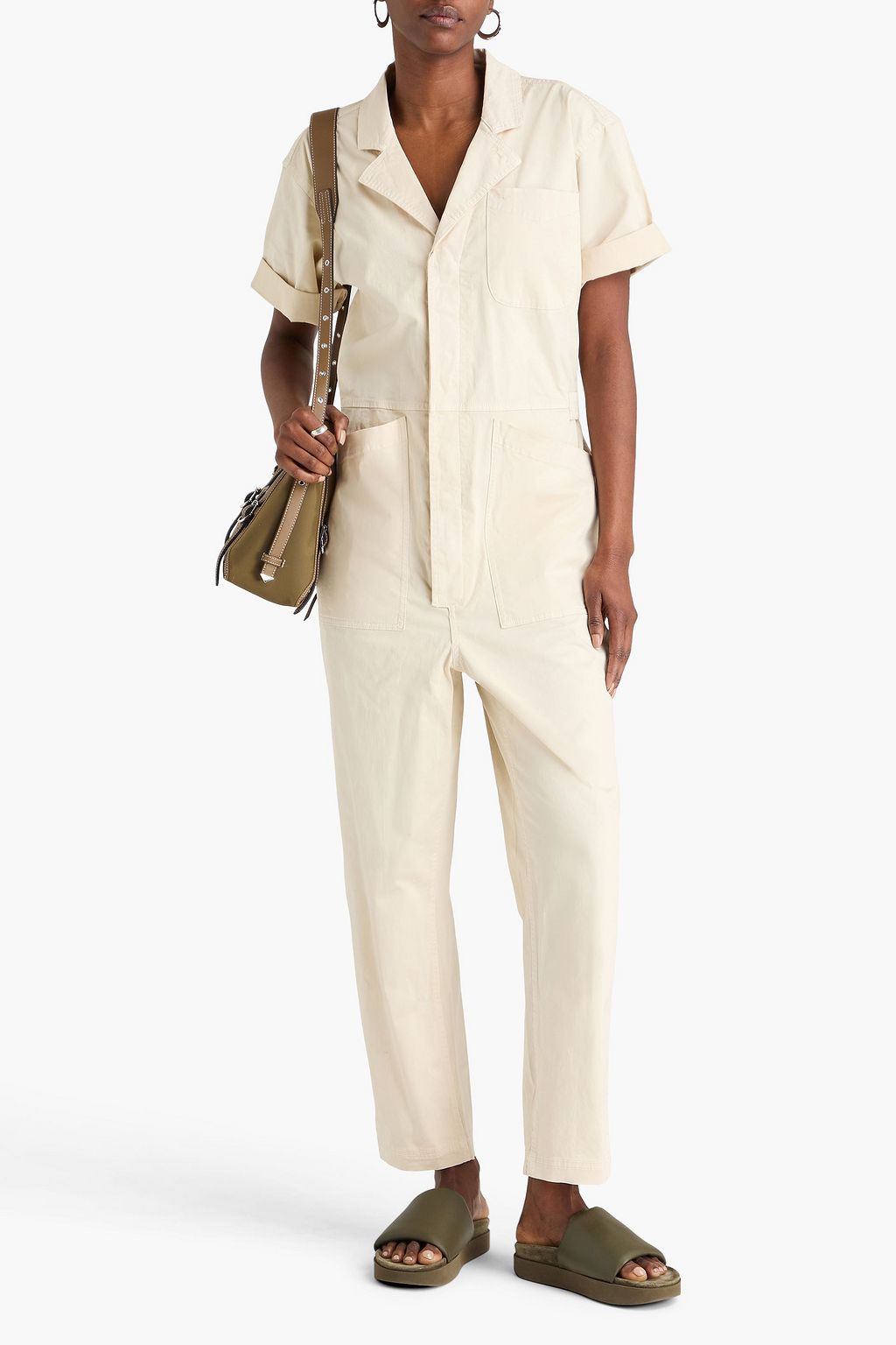 ALEX MILL Standard cropped cotton-blend jumpsuit