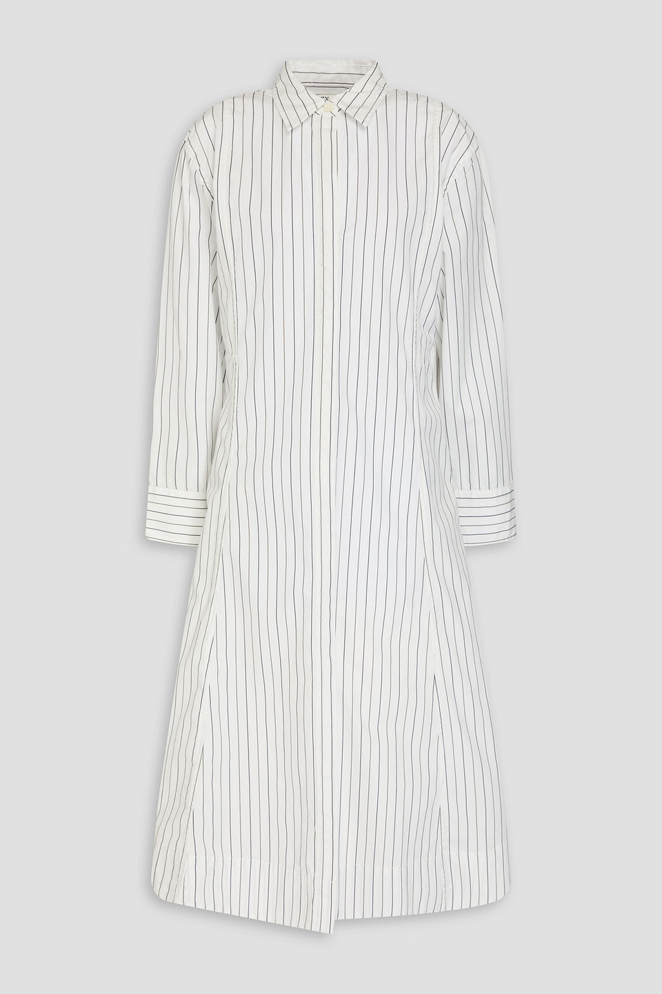 Alex Mill Jules Striped Cotton-blend Poplin Midi Shirt Dress In White