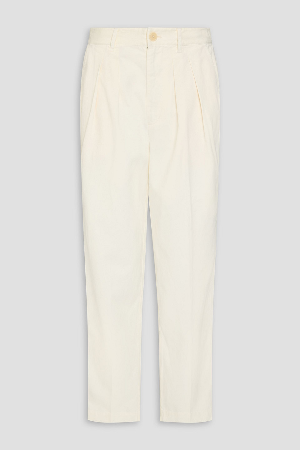 Alex Mill Keaton Cotton And Lyocell-blend Tapered Pants In Ivory