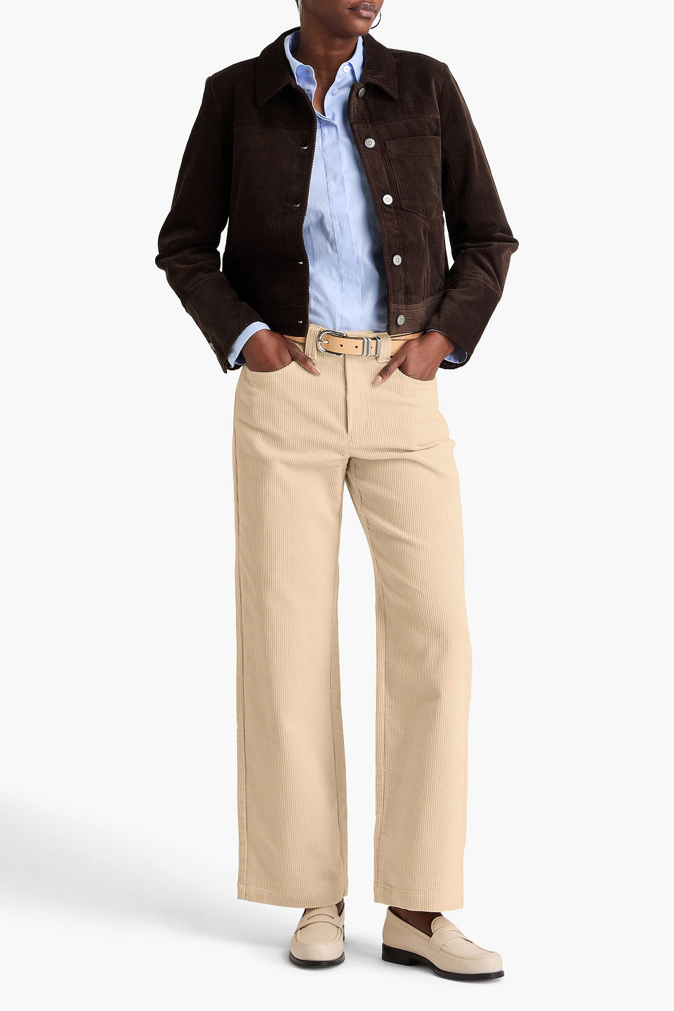 Alex Mill Camden Cotton-corduroy Straight-leg Pants In Beige