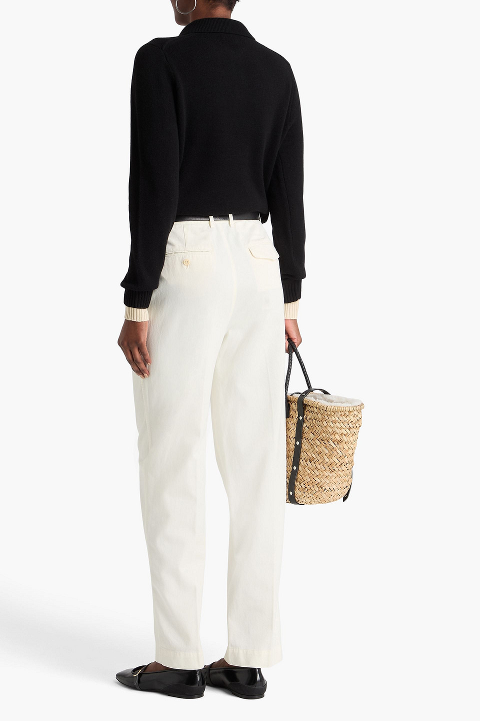 Alex Mill Alice Cashmere Polo Sweater In Black