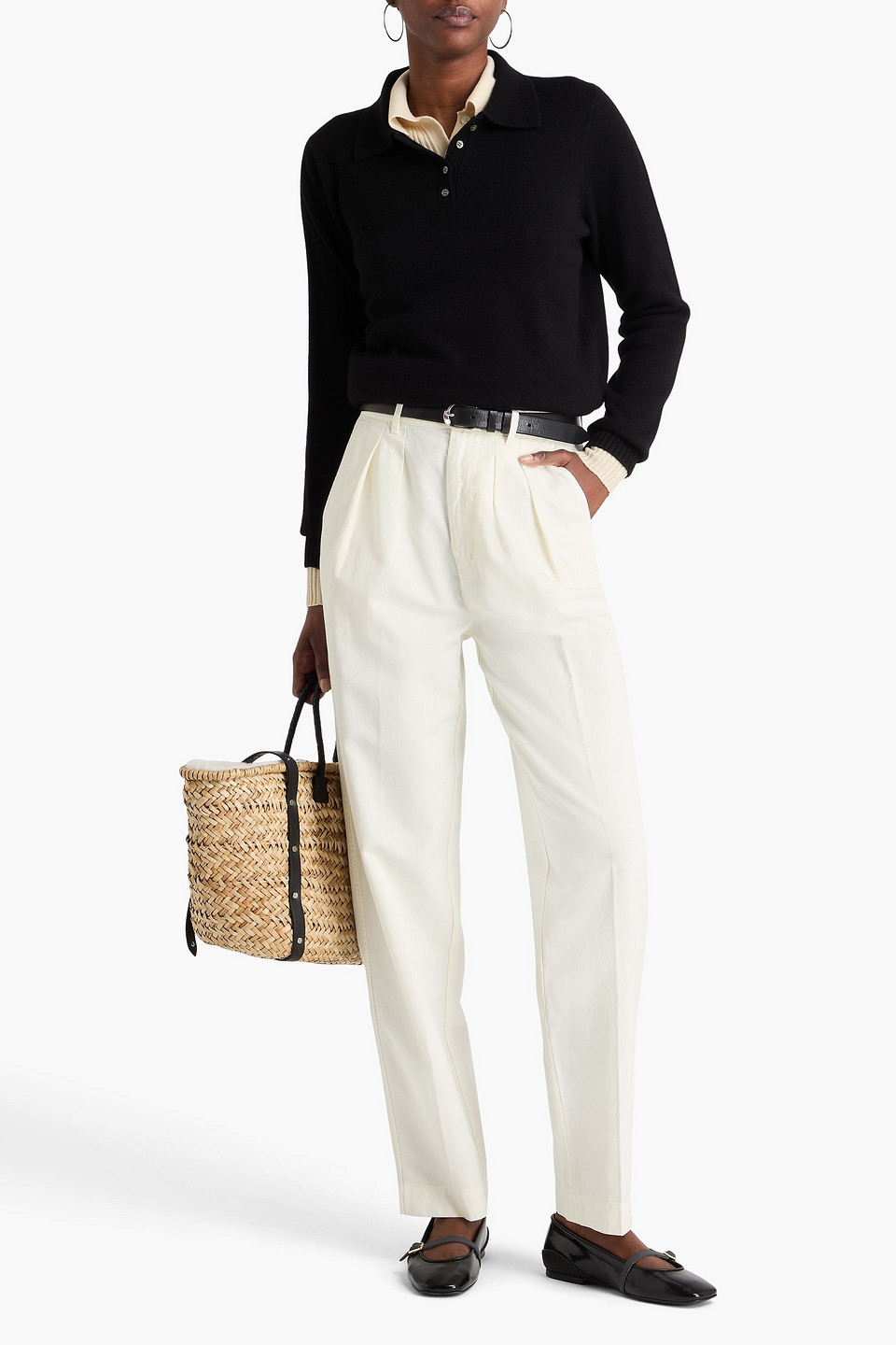 Alex Mill Alice Cashmere Polo Sweater In Black